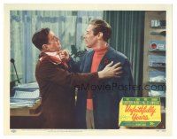 7z929 UNFAITHFULLY YOURS LC #3 '48 Sturges, great image of Rex Harrison roughing up Rudy Vallee!