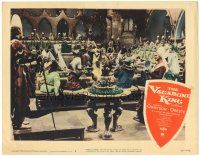 7z938 VAGABOND KING LC #8 '56 Michael Curtiz directed, cool image of huge banquet!