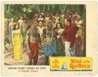 7z954 WAKE OF THE RED WITCH LC #8 '49 cool image of John Wayne in Hawaii w/natives!