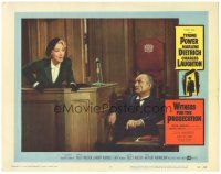 7z977 WITNESS FOR THE PROSECUTION LC #7 '58 Billy Wilder, Marlene Dietrich shouts her testimony!