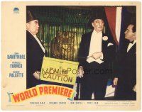 7z983 WORLD PREMIERE LC '41 wacky John Barrymore w/box of fim & tiger!