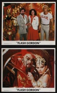 8a188 FLASH GORDON 4 8x10 mini LCs '80 Von Sydow as Emperor Ming, Melody Anderson, Topol!