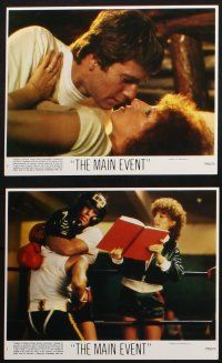 8a106 MAIN EVENT 7 8x10 mini LCs '79 great images of Barbra Streisand with boxer Ryan O'Neal!