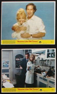 8a075 SEEMS LIKE OLD TIMES 8 8x10 mini LCs '80 wacky Chevy Chase & Goldie Hawn & cool dogs!
