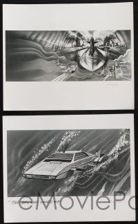 8a679 SPY WHO LOVED ME 5 horizontal 8x10 stills '77 w/ art of James Bond's Lotus submarine car!