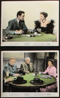 8a086 TEXAS LADY 8 color 8x10 stills '55 gorgeous Claudette Colbert, w/ poker gambling images!