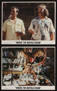 8a209 WHERE THE BUFFALO ROAM 4 8x10 mini LCs '80 Peter Boyle, Bill Murray as Hunter S. Thompson!