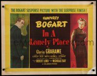 8b157 IN A LONELY PLACE English 1/2sh '50 Nicholas Ray, Humphrey Bogart, Gloria Grahame!