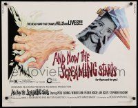8b010 AND NOW THE SCREAMING STARTS 1/2sh '73 sexy terrified girl & art of severed hand!