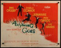 8b016 ANYTHING GOES green title 1/2sh '56 Bing Crosby, Donald O'Connor, Jeanmaire, Cole Porter music