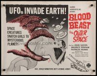 8b039 BLOOD BEAST FROM OUTER SPACE 1/2sh '66 UFOs invade Earth, creatures snatch sexy girls!