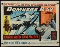 8b045 BOMBERS B-52 1/2sh '57 sexy Natalie Wood & Karl Malden, cool art of military planes!