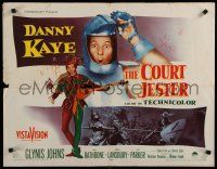 8b071 COURT JESTER style A 1/2sh '55 classic wacky Danny Kaye, Glynis Johns, Basil Rathbone!