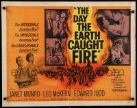 8b076 DAY THE EARTH CAUGHT FIRE 1/2sh '62 Val Guest sci-fi, the most jolting events of tomorrow!