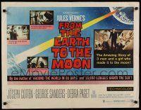 8b107 FROM THE EARTH TO THE MOON 1/2sh '58 Jules Verne's boldest adventure dared by man!
