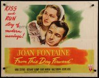 8b108 FROM THIS DAY FORWARD style A 1/2sh '46 artwork of pretty Joan Fontaine, Mark Stevens!