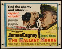 8b112 GALLANT HOURS style A 1/2sh '60 James Cagney as Admiral Bull Halsey holding binoculars!