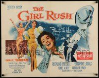 8b118 GIRL RUSH style B 1/2sh '55 artwork of sexy showgirl Rosalind Russell in Las Vegas!