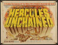 8b140 HERCULES UNCHAINED 1/2sh '60 Ercole e la regina di Lidia, world's mightiest man Steve Reeves