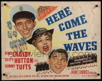 8b141 HERE COME THE WAVES 1/2sh '44 art of Navy sailor Bing Crosby & Betty Hutton singing!