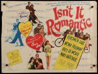 8b163 ISN'T IT ROMANTIC style B 1/2sh '48 Veronica Lake, great big happy love-story-with-music!