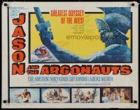 8b166 JASON & THE ARGONAUTS 1/2sh '63 great special effects by Ray Harryhausen, art of colossus!