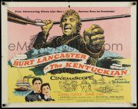 8b175 KENTUCKIAN style A 1/2sh '55 Walter Kumme art of star & director Burt Lancaster with rifle!