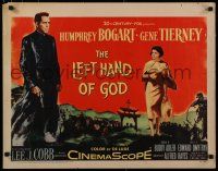 8b192 LEFT HAND OF GOD 1/2sh '55 artwork of priest Humphrey Bogart holding gun, sexy Gene Tierney!
