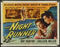 8b248 NIGHT RUNNER style A 1/2sh '57 released mental patient Ray Danton romances Colleen Miller!