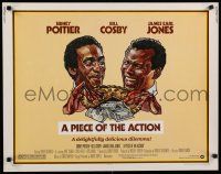 8b276 PIECE OF THE ACTION 1/2sh '77 great Drew Struzan art of Sidney Poitier & Bill Cosby!