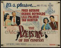 8b279 PLEASURE OF HIS COMPANY 1/2sh '61 Fred Astaire, Debbie Reynolds, Lilli Palmer, Tab Hunter
