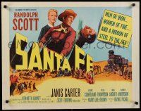 8b314 SANTA FE 1/2sh R59 art of cowboy Randolph Scott in New Mexico, directed by Irving Pichel!