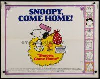 8b326 SNOOPY COME HOME 1/2sh '72 Peanuts, Charlie Brown, great Schulz art of Snoopy & Woodstock!