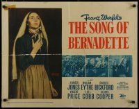 8b329 SONG OF BERNADETTE 1/2sh '43 artwork of angelic Jennifer Jones by Norman Rockwell!