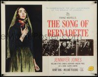 8b330 SONG OF BERNADETTE 1/2sh R58 artwork of angelic Jennifer Jones by Norman Rockwell!