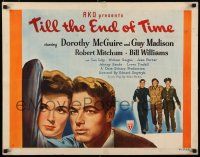 8b361 TILL THE END OF TIME style A 1/2sh '46 Dorothy McGuire, Guy Madison, early Robert Mitchum