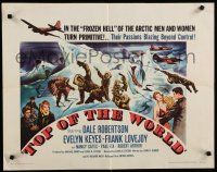8b367 TOP OF THE WORLD 1/2sh '55 Dale Robertson & Evelyn Keyes trapped on crumbling island of ice!