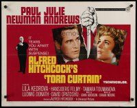 8b368 TORN CURTAIN 1/2sh '66 Paul Newman, Julie Andrews, Hitchcock tears you apart w/suspense!
