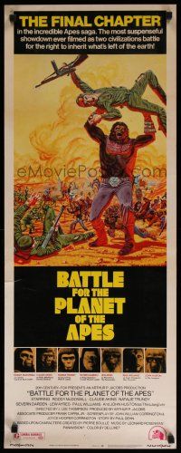 8b440 BATTLE FOR THE PLANET OF THE APES insert '73 great sci-fi art of war between apes & humans!