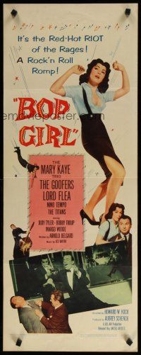 8b455 BOP GIRL GOES CALYPSO insert '57 full-length art of Judy Tyler as Bop Girl, rock & roll riot!
