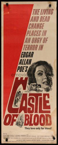 8b479 CASTLE OF BLOOD insert '64 Edgar Allan Poe, the living and dead in an orgy of terror!