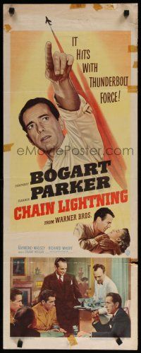 8b483 CHAIN LIGHTNING insert '49 test pilot Humphrey Bogart with his special brand of romance!