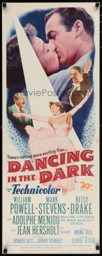 8b500 DANCING IN THE DARK insert '49 William Powell, Betsy Drake, Mark Stevens!