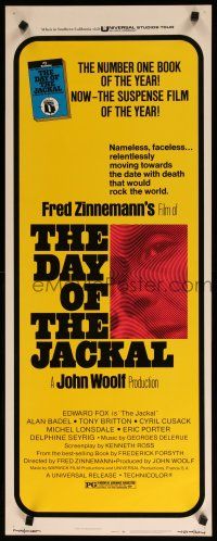 8b502 DAY OF THE JACKAL insert '73 Fred Zinnemann assassination classic, master killer Edward Fox!