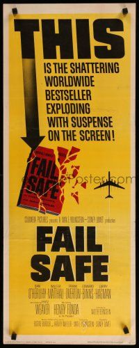 8b527 FAIL SAFE insert '64 shattering worldwide bestseller directed by Sidney Lumet!