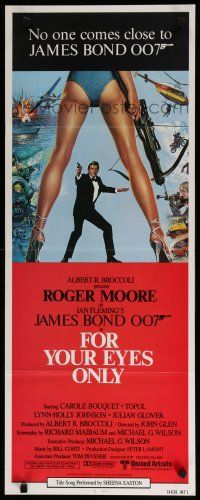 8b536 FOR YOUR EYES ONLY int'l insert '81 no one comes close to Roger Moore as James Bond 007!