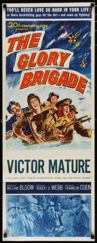 8b552 GLORY BRIGADE insert '53 cool artwork of Victor Mature & soldiers in Korean War!