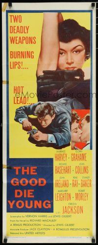 8b558 GOOD DIE YOUNG insert '54 sexy Gloria Grahame has 2 deadly weapons, burning lips & hot lead!