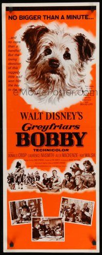 8b566 GREYFRIARS BOBBY insert '61 Walt Disney, huge close up art of cute tiny Skye Terrier!