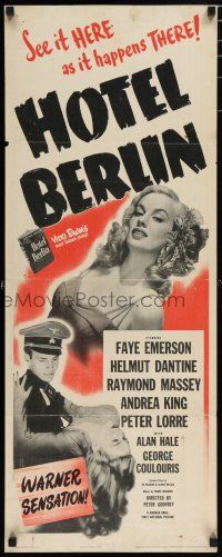 8b583 HOTEL BERLIN insert '45 Faye Emerson, Nazi Raymond Massey, Helmut Dantine, Peter Lorre!